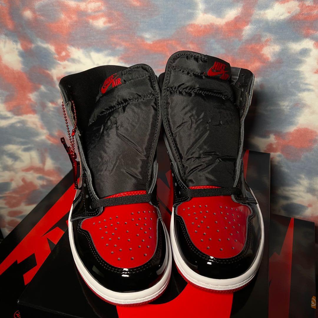 高い素材 Bred HIGH Nike Jordan Patent Air High 1 Jordan 1 1 Retro ...