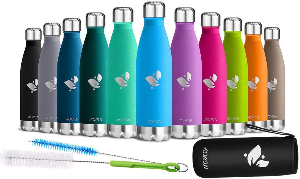AORIN Vacuum Insulated Stainless Steel Water Bottle - 24 hrs Cooling & 12  hrs Keep Warm. Powder coating Scratch resistance Easy to clean