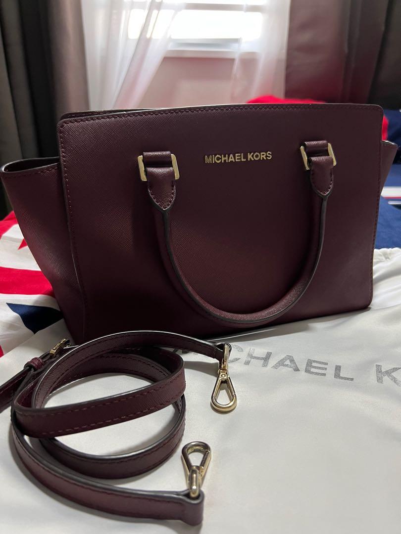 Preloved Authentic Michael Kors Selma Medium Satchel in Merlot