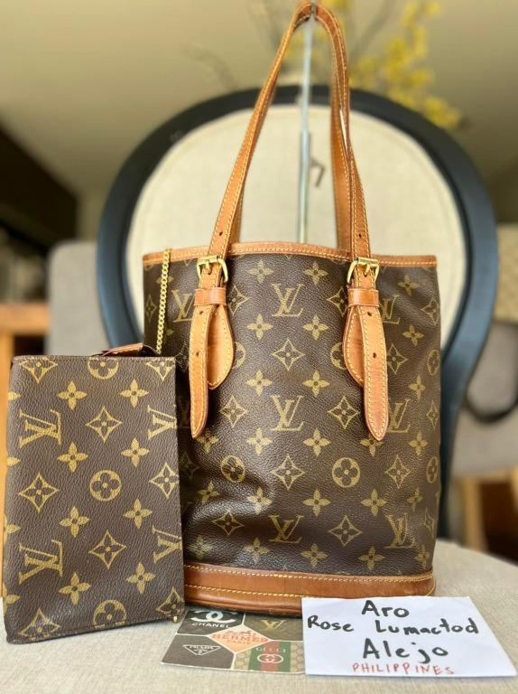 AUTHENTICITY PROOF POSTED✓ Original Authentic Louis Vuitton Lv Bucket  Petite PM Monogram with Bucket Pouch, Luxury, Bags & Wallets on Carousell