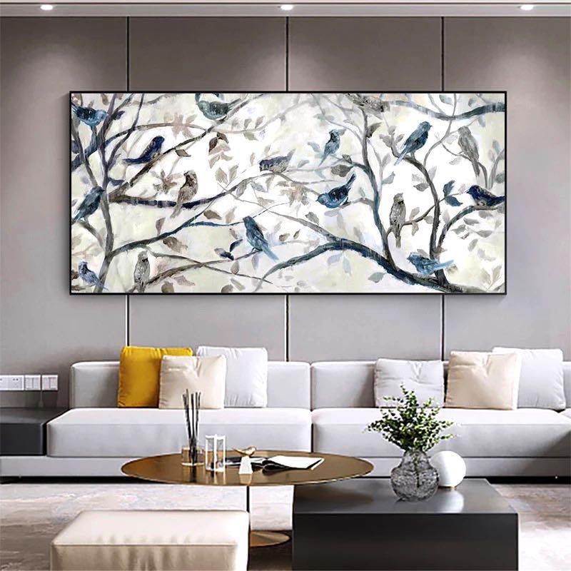 Large Abstract Oil Paintings On Canvas Gold Leaf Artwork Heavy Texture