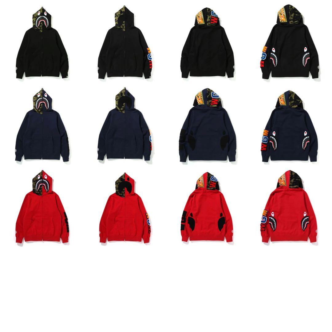 Bape detachable shark full zip hoodie Men s Fashion Coats Jackets and Outerwear on Carousell