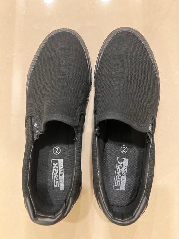 Bata Sparx Slip On Canvas School Shoes BLACK Babies Kids