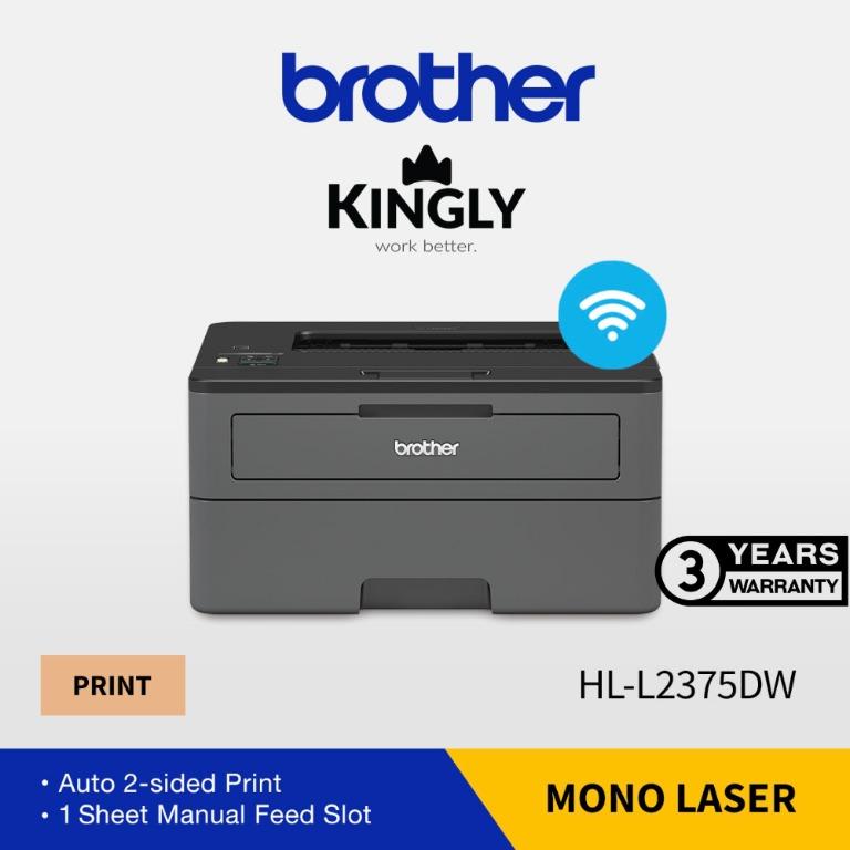 Brother HLL2375DW Wireless A4 Monochrome Laser Printer, Computers