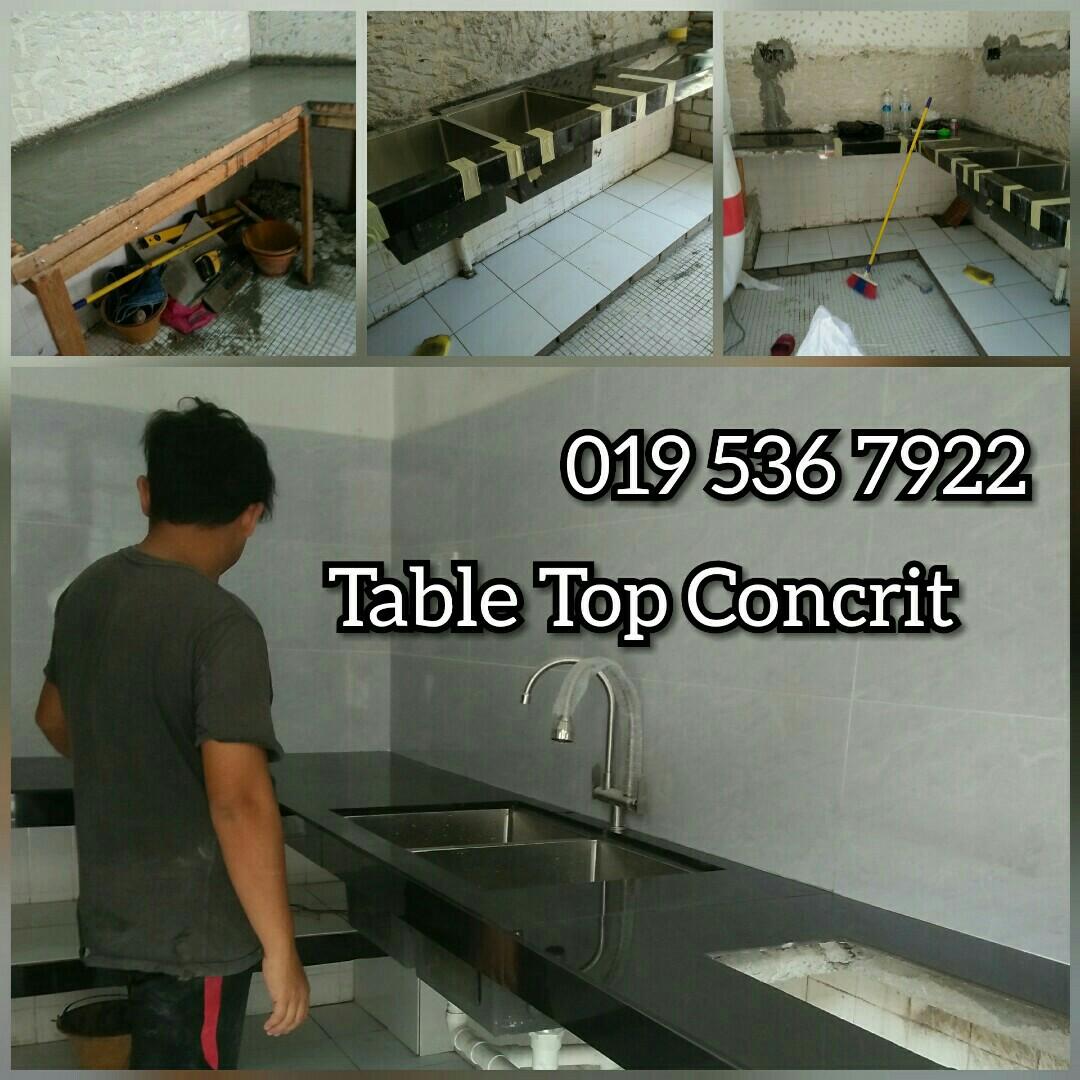Buat Tabletop konkrit,, pasang Jubin,, Baiki Atap Bocor,,Plumbing