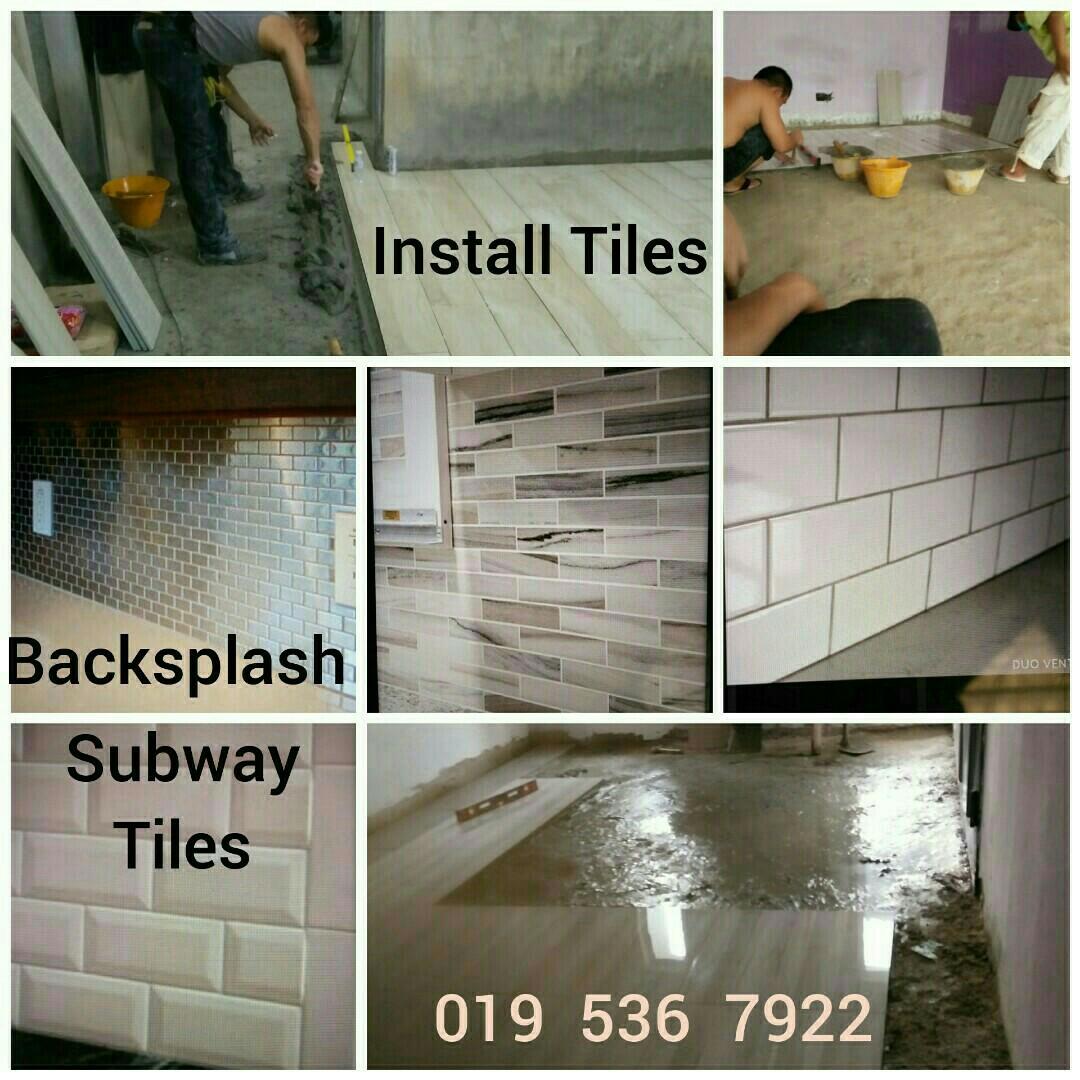 Buat Tabletop konkrit,, pasang Jubin,, Baiki Atap Bocor,, Plumbing