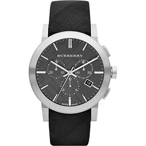 Burberry Men s The City Check Dial Chrono Leather Watch Men s