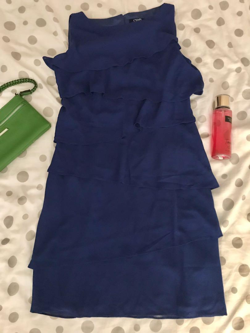 chaps blue dress