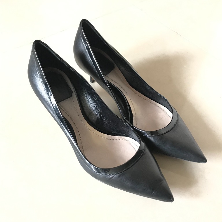 Christian Dior black leather pointy pumps heels Dior Shoes, 名牌, 鞋及波鞋