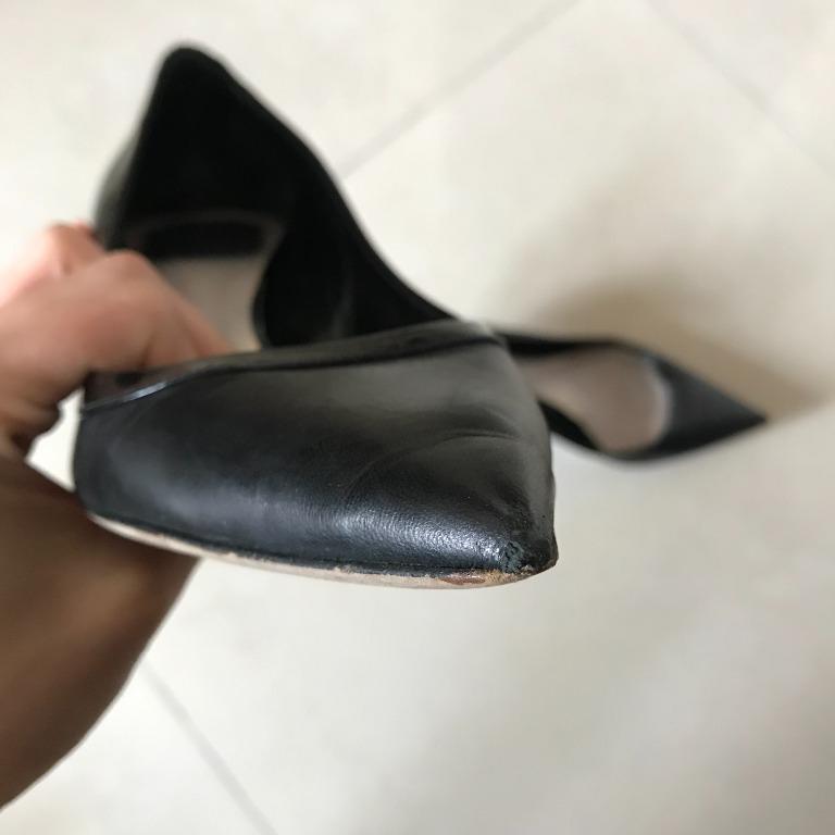 Christian Dior black leather pointy pumps heels Dior Shoes, 名牌, 鞋及波鞋 Carousell