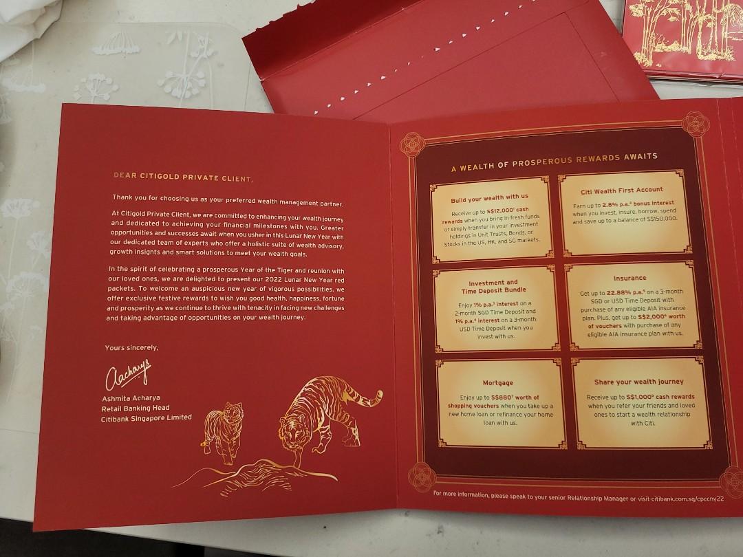 Citibank Citigold Private Client 2022 Red Packet x2 with Folder