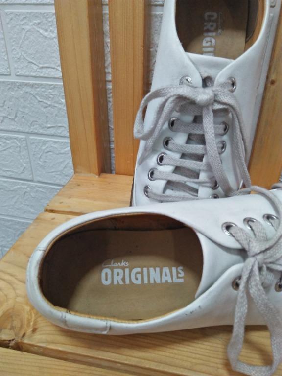 clarks white trainers