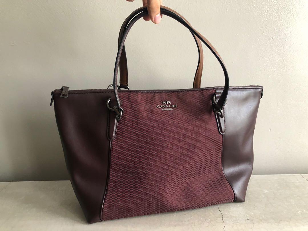 Coach Ava Zip Tote Ox blood Maroon