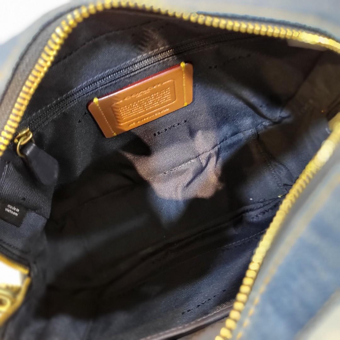 Coach studded denim outlet camera bag