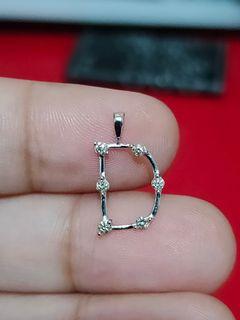 "D" Initial Diamond  Pendant