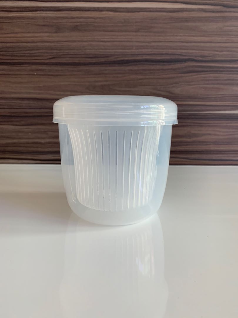 3pieces of Garnish Round Food Container (with Drainer), Furniture
