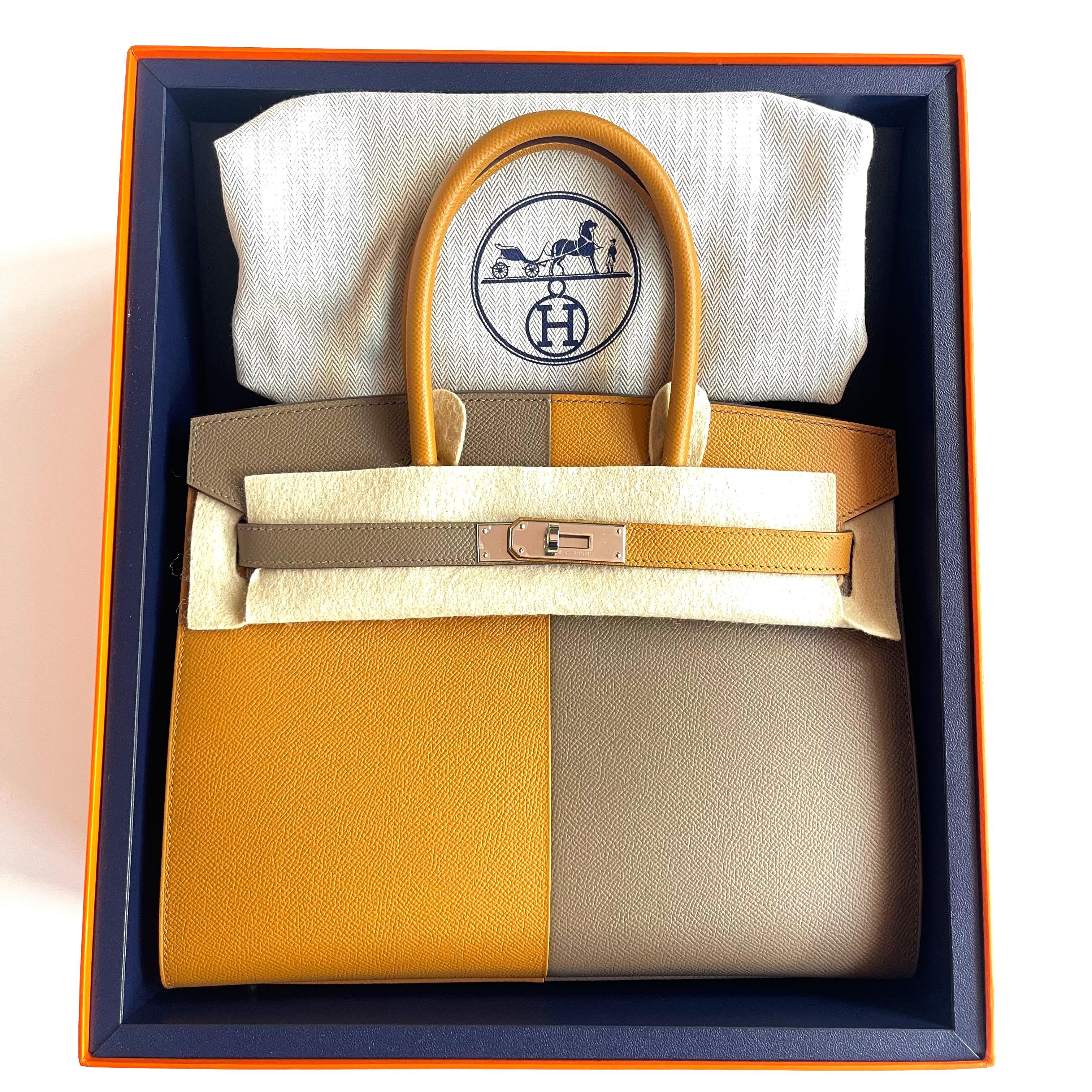 Birkin Sellier Casaque”Premium Birkin woven with special edition box and  storage bag！（Etoupe grey/Sesame/Blue indigo）