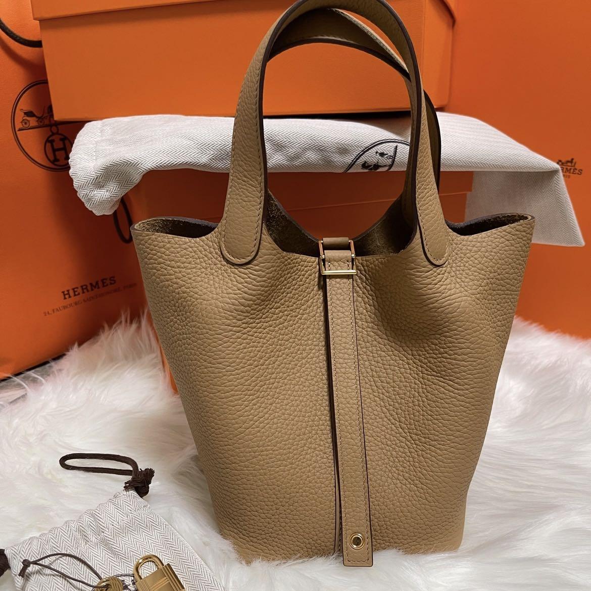 RESERVED) Hermes Picotin 18 Biscuit GHW, 名牌, 手袋及銀包- Carousell