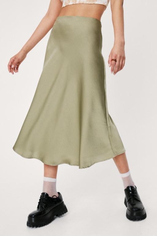 Green midi skirt h and m discount