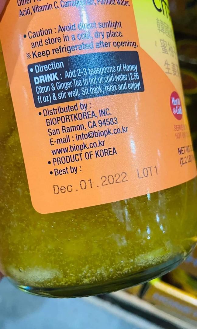 Honey Citron Ginger tea 1kl per jar 🍯 (Category: Fresh Produce) located in Paranaque City. Submitted by musttryshop_08 (Listing ID 1137616102, Image 3). Description: Honey Citron Ginger tea 1kl per jar 🍯 Tamang tama po 2 sa panahon ntin ngayon. Lalo na Kung nakakaramdam ng mga ito.. 🤧 Sipon / Cold 🤒 Lagnat 😷 Ubo / Sore throat Nakakalessen po sya kati ng lalamunan. 🍵hot water lang I add ready to drink na. Masarap pa lasa. I'm sure kayang kay
