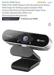 IFROO FHD 1080P Webcam with Microphone,No fisheye Wide-Angle for Desktop Laptop Computer Web Camera,USB Plug and Play,Compatible Skype Zoom YouTube Windows/Mac OS,for Live Streaming,Recording,Gaming Amazon's Choice in Webcams by IFROO