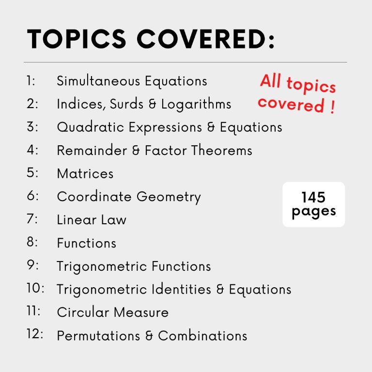 Igcse Add Maths Notes