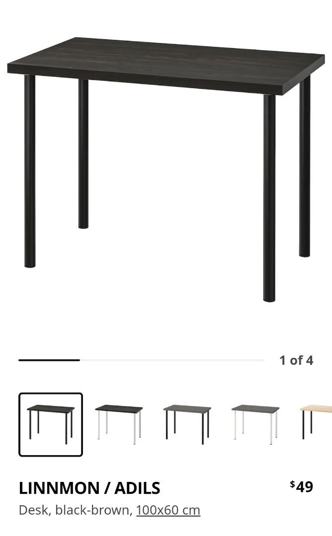 Ikea Linnmon Adils 100 x 60cm table, Furniture & Home Living, Furniture