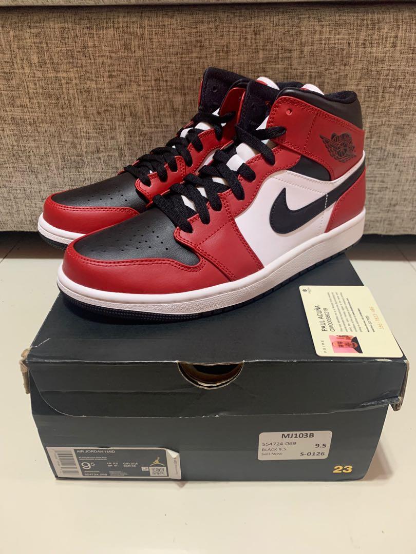 Jordan 1 Mid Chicago toe, Men's Fashion, Footwear, Sneakers on Carousell