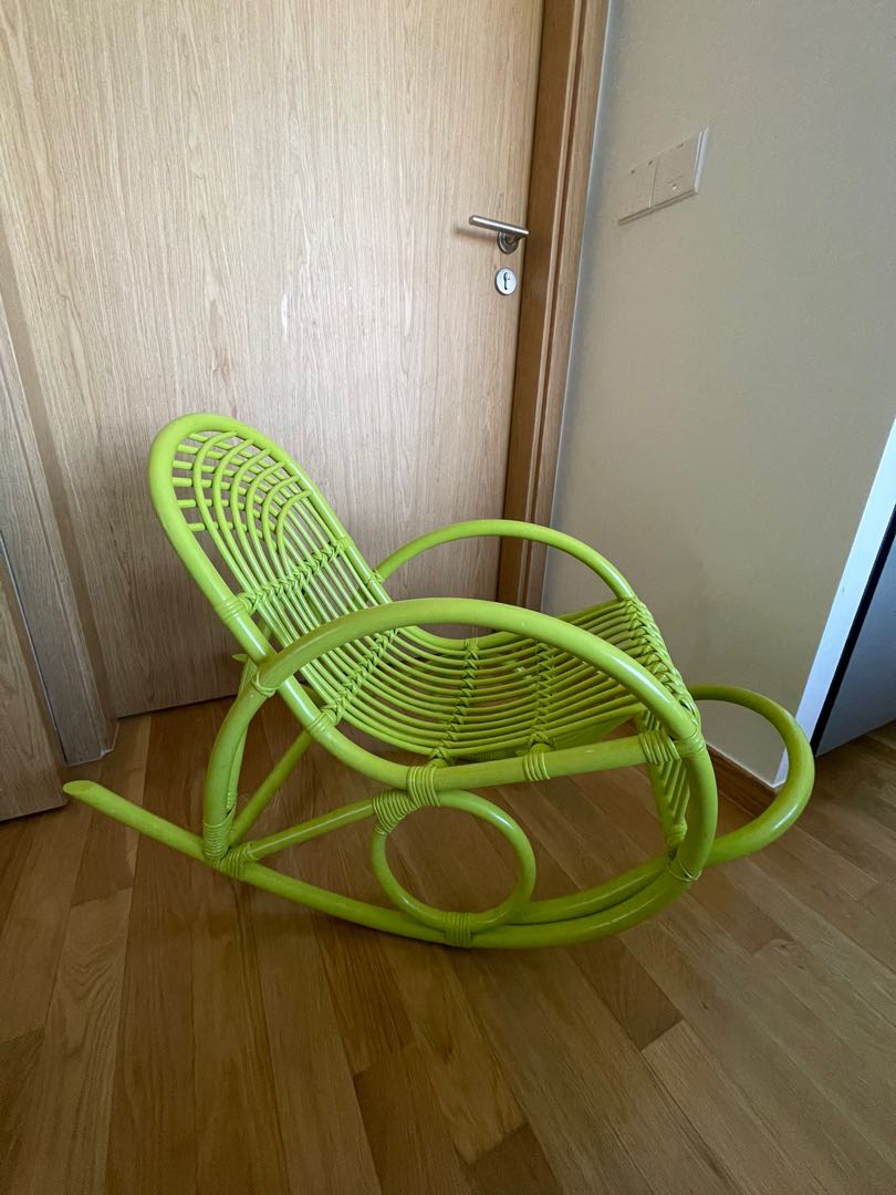 Kids Handmade Rattan Rocking Chair - Lime Green, Babies & Kids, Baby ...