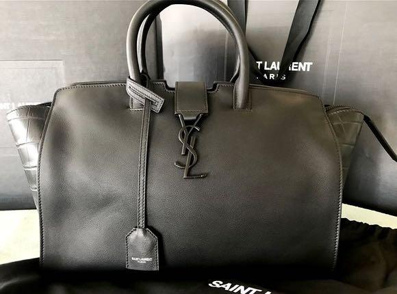 Downtown baby cabas in on sale smooth and crocodile embossed leather
