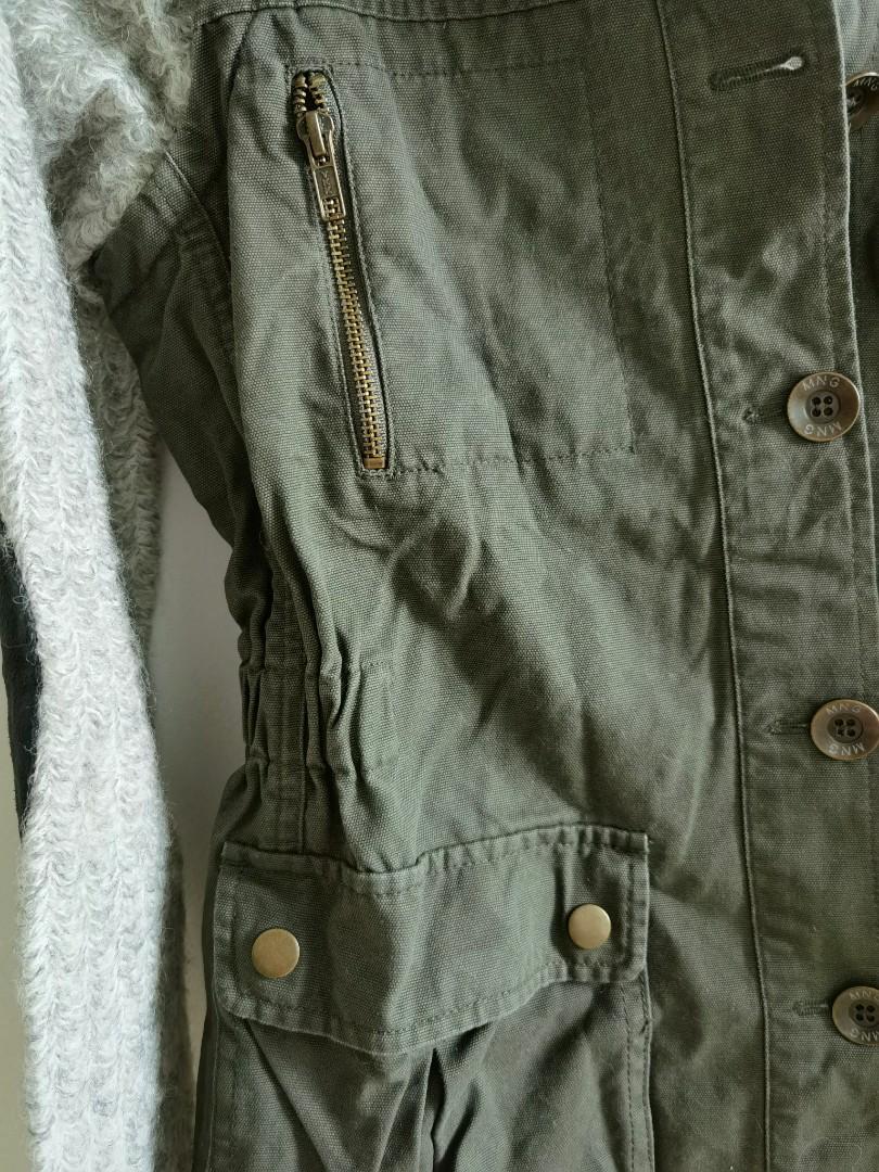 Mango 3 Way Jacket with Detachable Sleeves (Category: Coats, Jackets and Outerwear) located in Manila. Submitted by didst (Listing ID 1137527971, Image 2). Description: Mango Coat / 3 way Jacket Vest with Detachable Sleeves Olive Green Elbow pads Size XS-S.