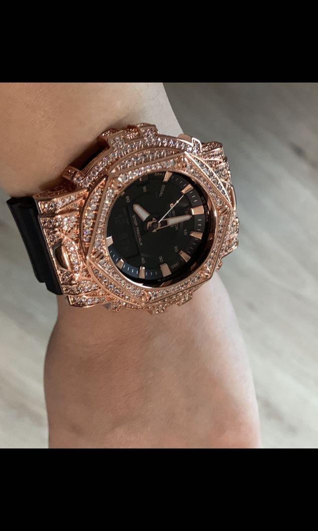 Chrono Collection Mini G shock rose Gold Bezels