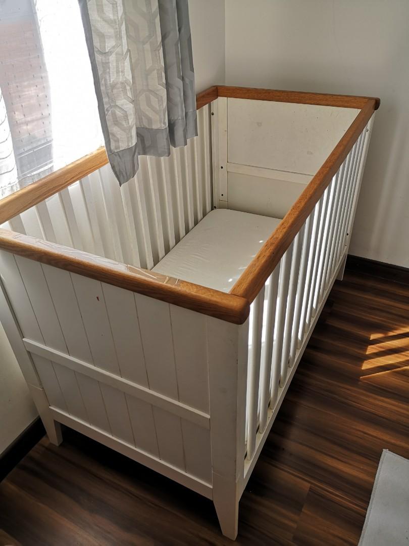 Mothercare Summer Oak Cot Bed with Cot Mattress