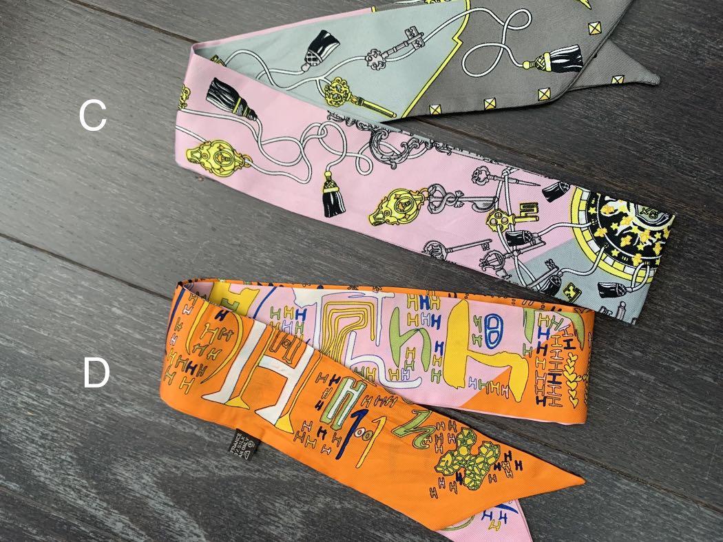 NEW Hermes Twilly (Category: Accessories) located in Toronto. Submitted by list_itt (Listing ID 1137470311, Image 3). Description: 100% Silk s-t-y-l-e twilly 4 different styles, all never used $20 each, discount for multiple Perfect for styling handbags, can also be used as a neck scarf, headband Pick up only Bay / Bloor See my other posts! .