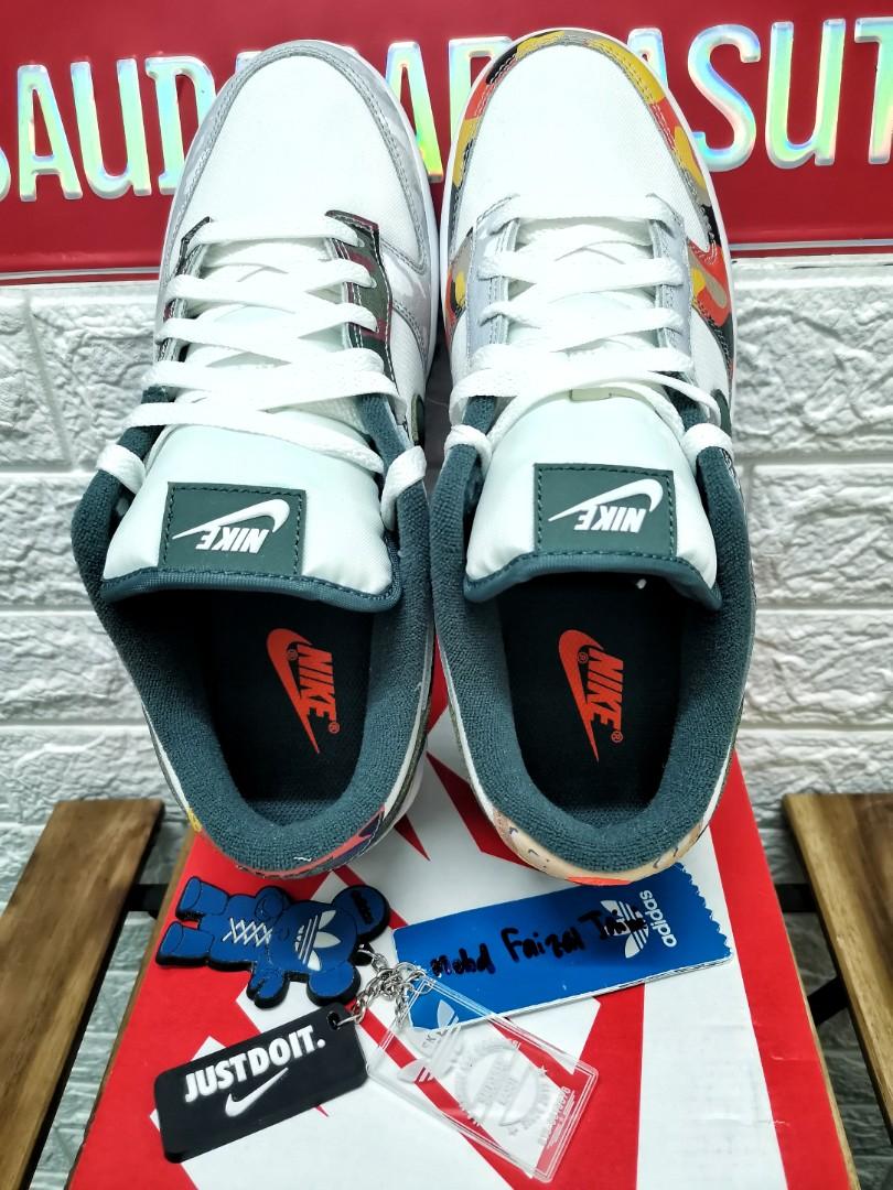 NIKE DUNK LOW SE "Sail Multi Camo" ORIGINAL, Men's Fashion
