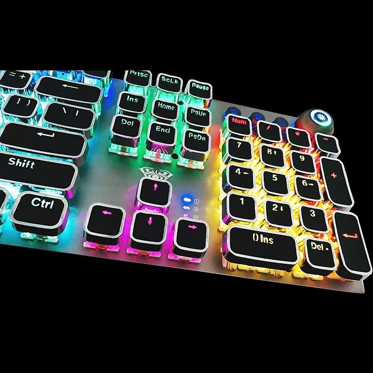 (NO BOX)BROWN SWITCH Gaming Mechanical Keyboard, Metal Panel104 Anti