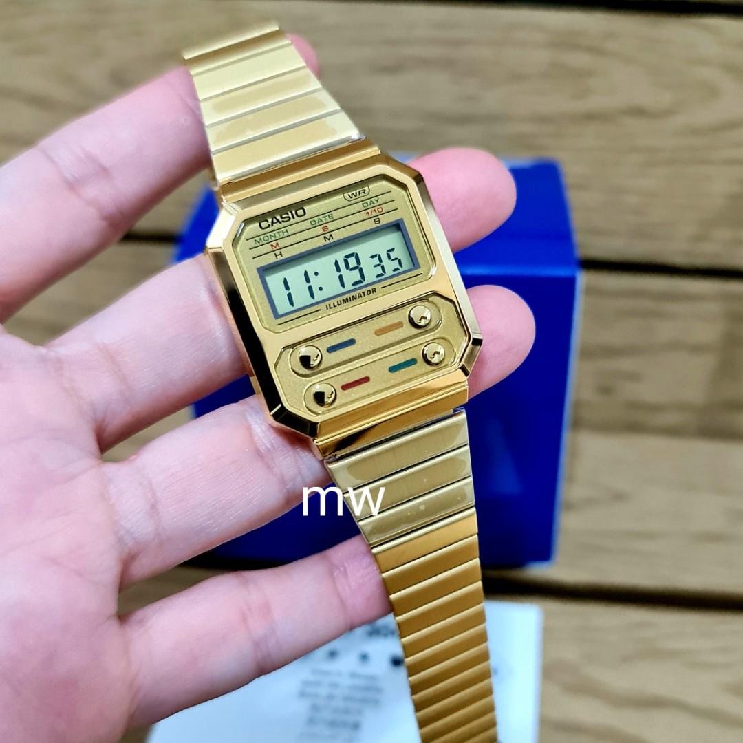 Original Casio unisex vintage retro wrist watch brand new A100WEG
