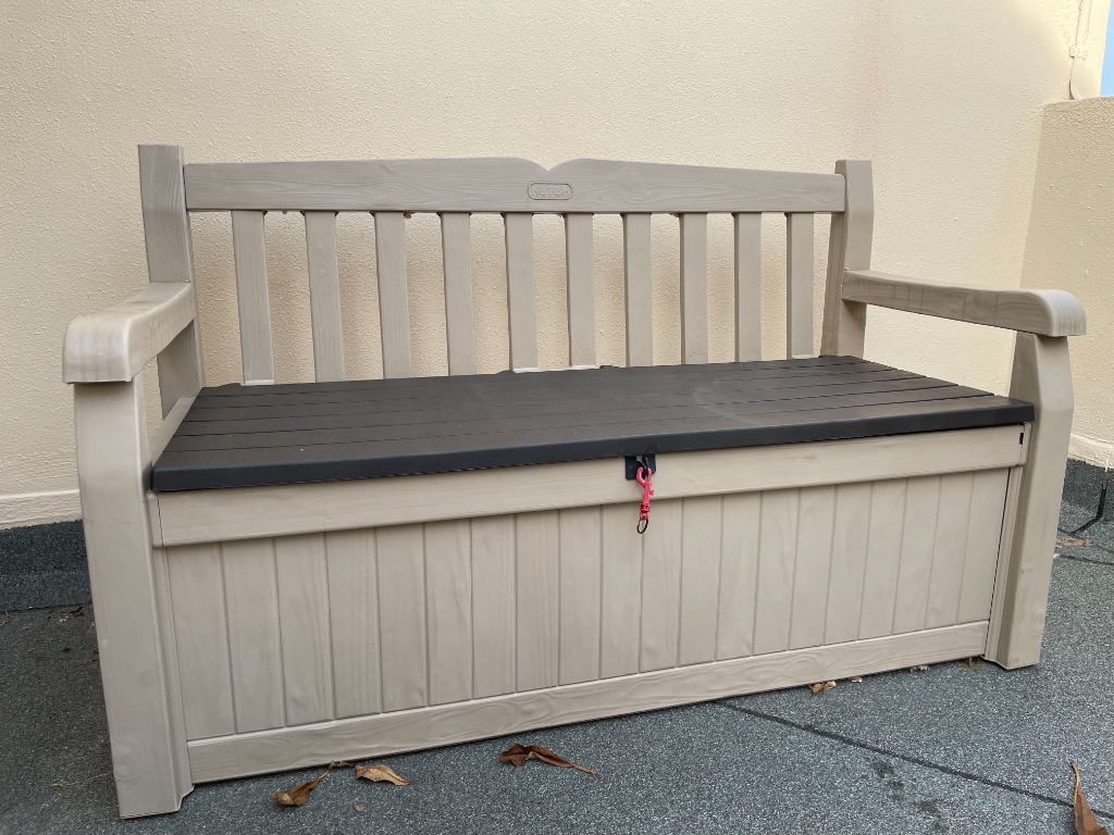 Outdoor bench with storage, Furniture & Home Living, Outdoor Furniture