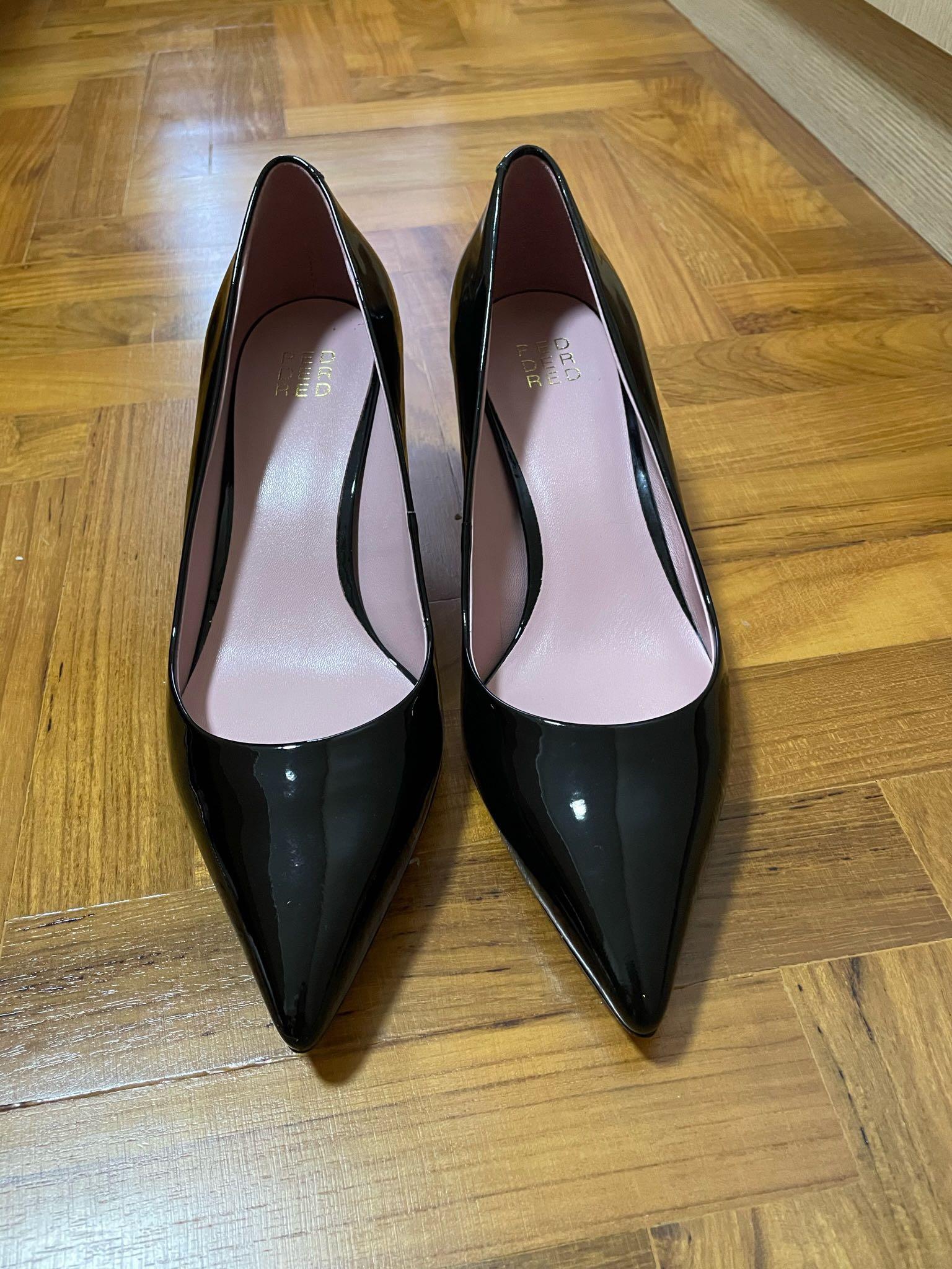 Pedder Red 2 inch patent black heels sz 8 Women s Fashion