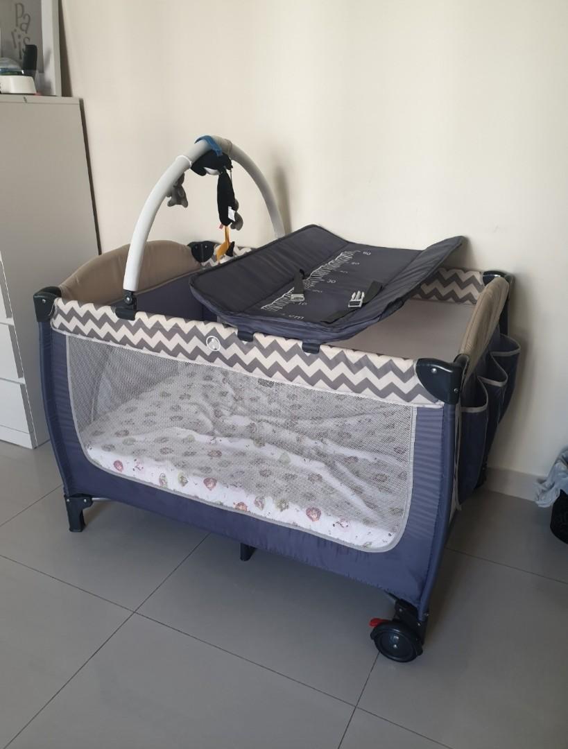 Portable playpen / crib, Babies & Kids, Baby Nursery & Kids Furniture, Cots & Cribs on Carousell