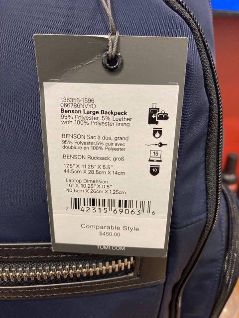 tumi benson large backpack