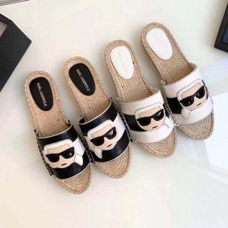 【Promotion Sales！！】Karl lagerfeld Lady‘s 2021 New Coming Hand-woven comfortable breathable non-slip fisherman slippers casual shoes