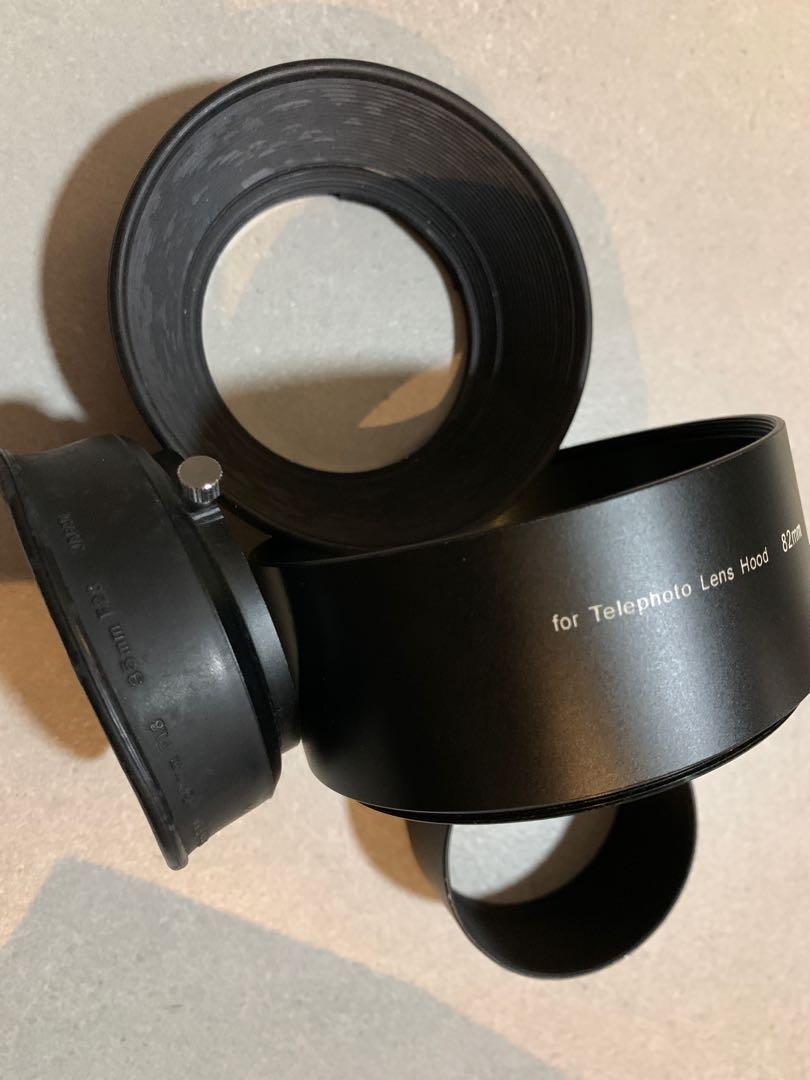 Rare original Olympus OM lens hood for three focal lengths. Four hoods