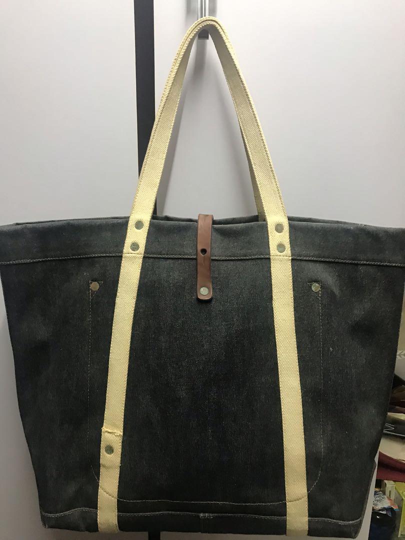 RRL tote bag ( vintage denim 牛仔皮革）, 女裝, 手袋及銀包, Tote