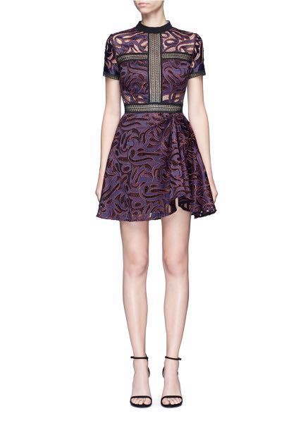 Self portrait hot sale cutwork mini dress