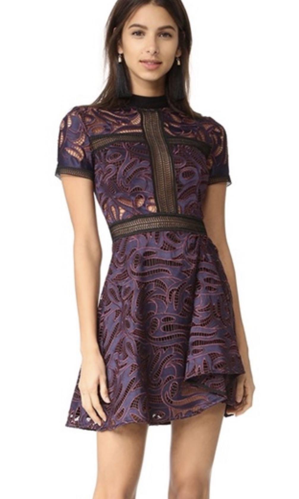 Self portrait hot sale cutwork mini dress