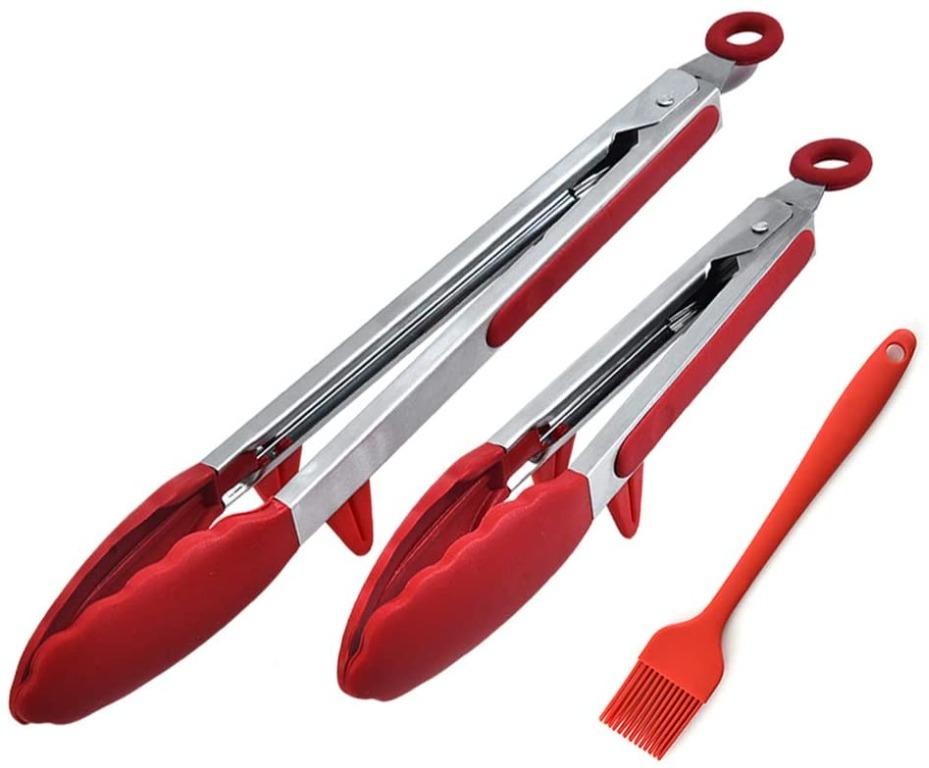[SG stock] Kitchen Tongs for Cooking with Silicone Tips, Premium