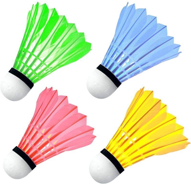 LED Luminous Badminton Racket Set Lightweight Badminton Game Set Includes a Luminous Badminton Glow in The Dark Badminton Racquets for Night Time 