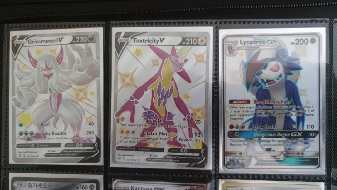 Shiny Pokemon Cards Pokemon Cards Full Arts Shines From Hidden Fates Shining Fates All Minty And Gd Lycanroc Gx Grimsnarl V And Toxtricity V Hobbies Toys Memorabilia Collectibles Vintage
