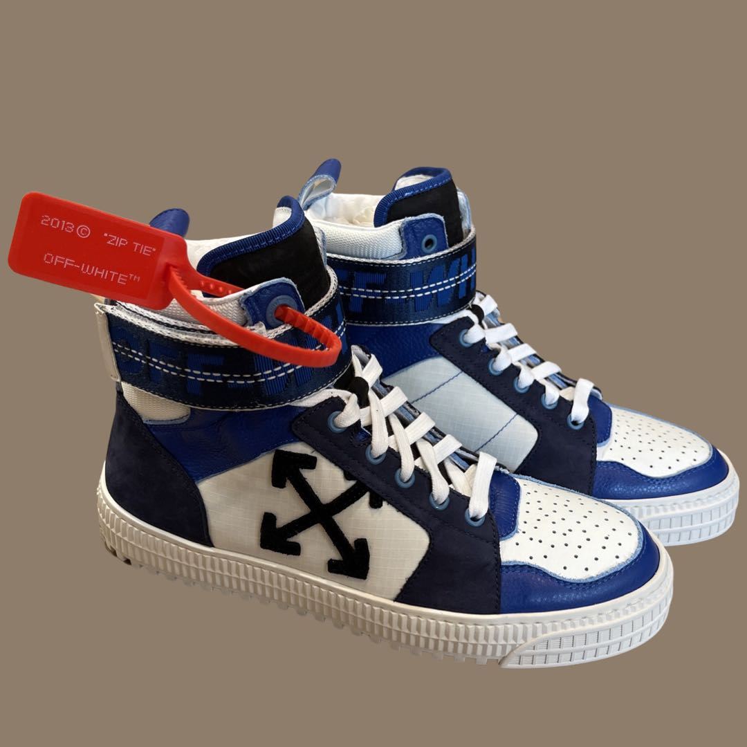 White hi top sneakers cheap off white